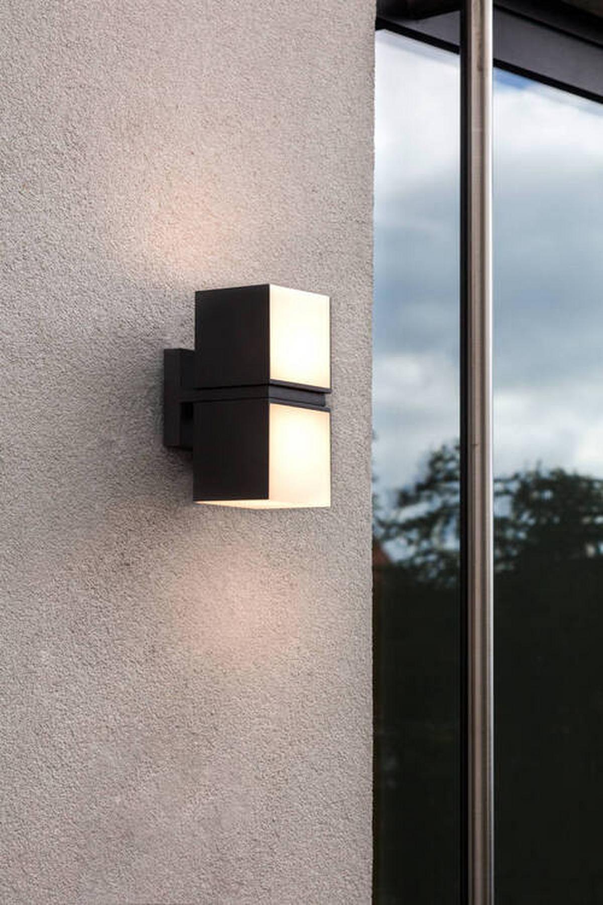 LED-Außenleuchte Cuba 23 W Kunststoff/Metall Wandmontage - Schwarz/Weiß, Basics, Kunststoff/Metall (21,3/10/14,7cm)