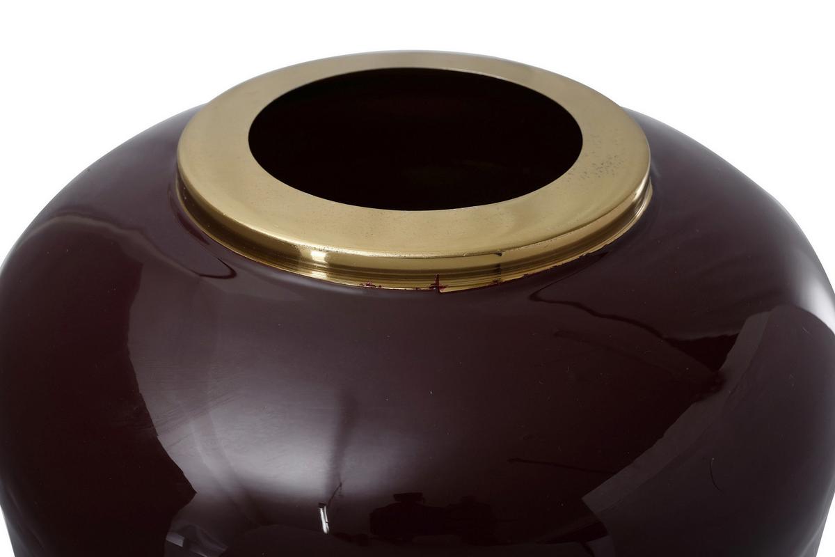 Bodenvase Art Deco Beere, D: 30 cm - Beere/Goldfarben, Trend, Metall (30/81cm) - Kayoom