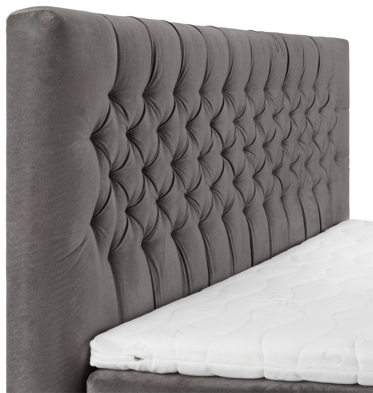 Boxspring postel ONE 2 180x200cm,antracitová - černá/antracitová, Konvenční, kompozitní dřevo (180/200cm) - Mömax
