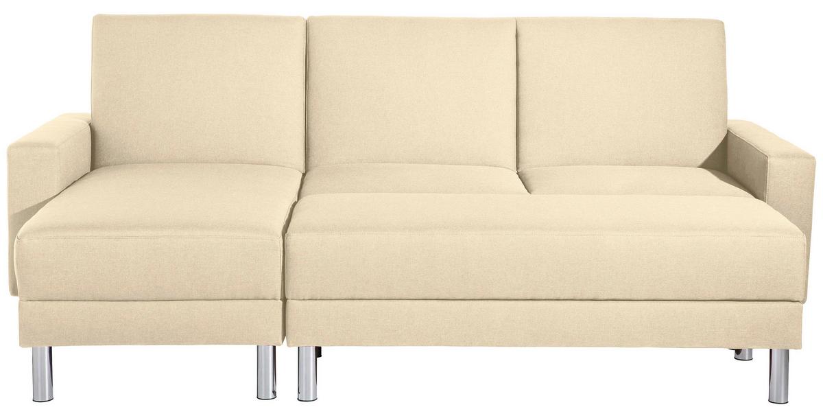 Ecksofa mit Schlaffunktion Just Fashion Beige - Chromfarben/Beige, KONVENTIONELL, Textil (152/230cm) - Max Winzer