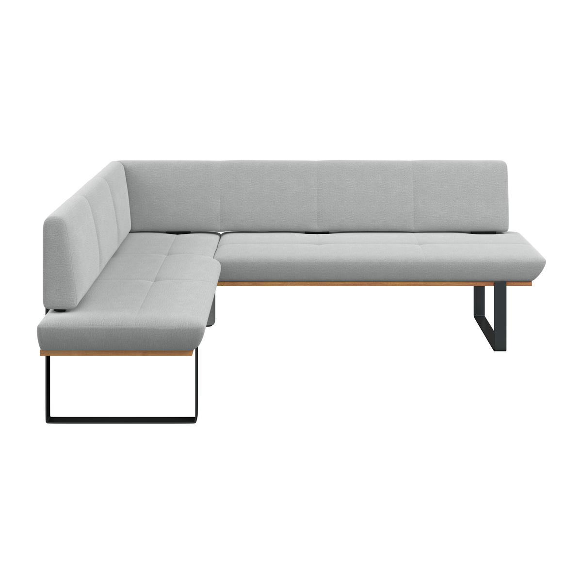 Eckbank Tristan Webstoff hellgrau,S:175x245cm - Hellgrau/Schwarz, MODERN, Holz/Textil (175/245cm) - James Wood