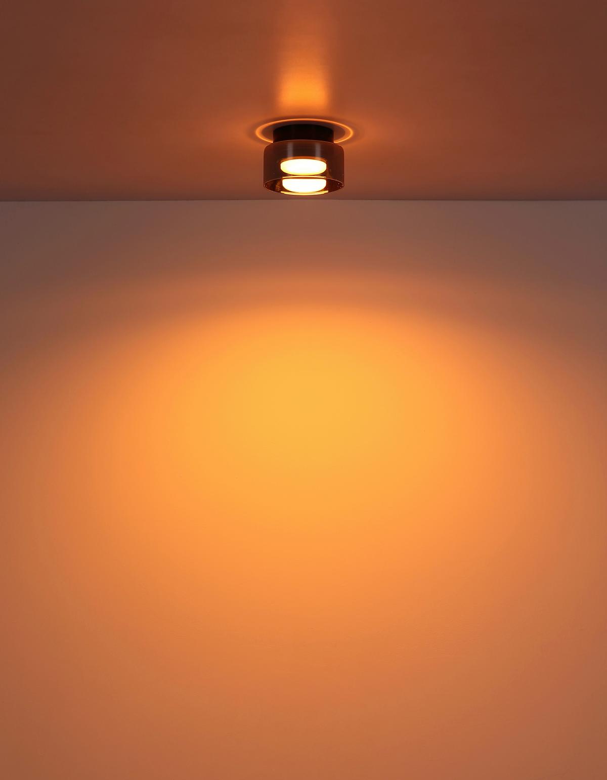 LED-Deckenleuchte 1800k, 6w, 400lm - Schwarz/Grau, Design, Glas/Metall (13/8,5cm) - Globo