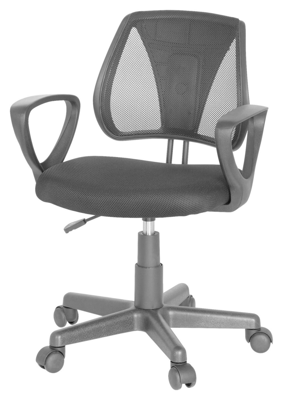 Jugenddrehstuhl Kiddy Cd Schwarz - Schwarz, Basics, Kunststoff (58/75-92/45cm) - MID.YOU