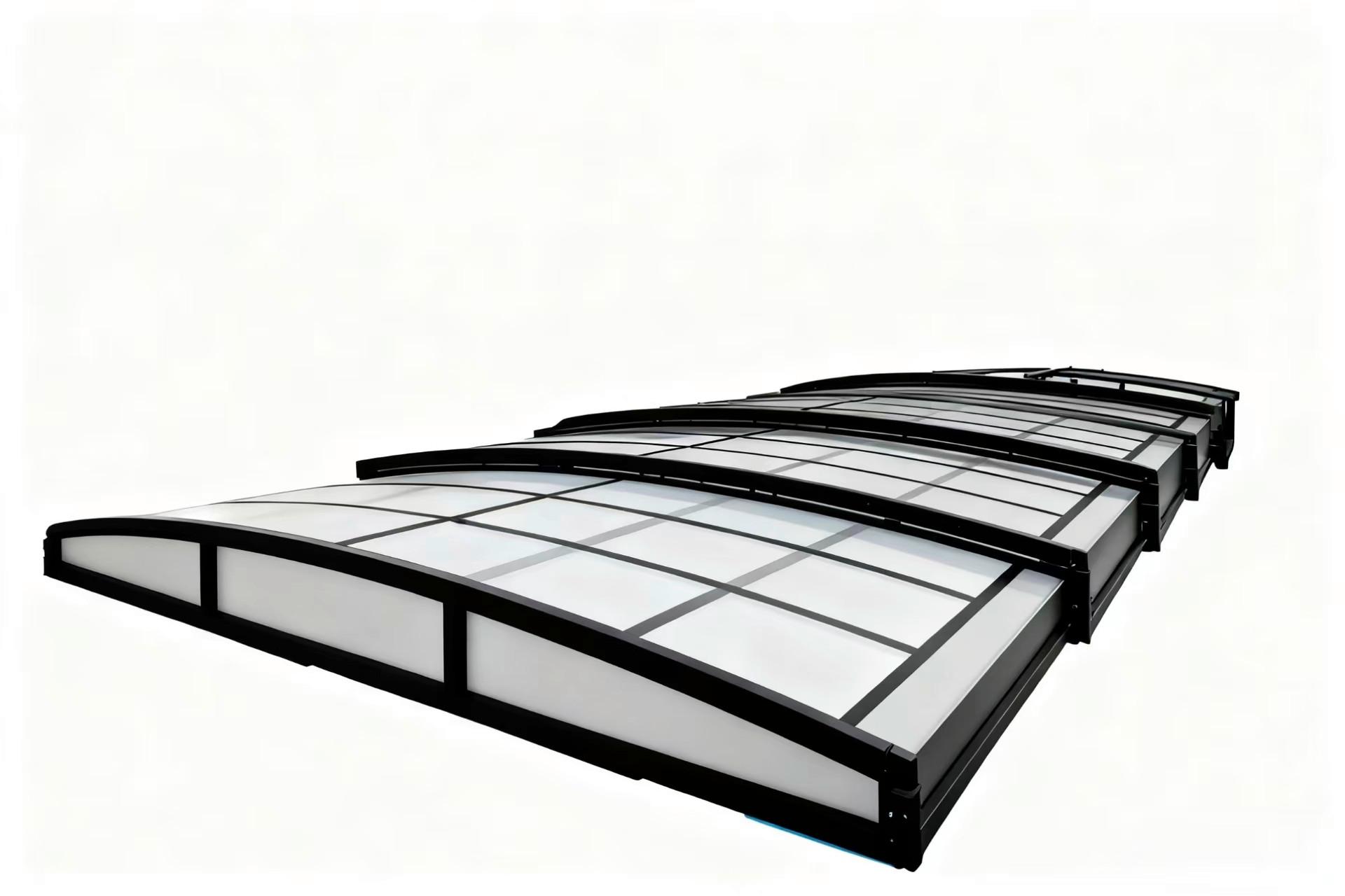Pooldach rechteckig - Anthrazit, Basics, Kunststoff/Metall (663/326/80cm)
