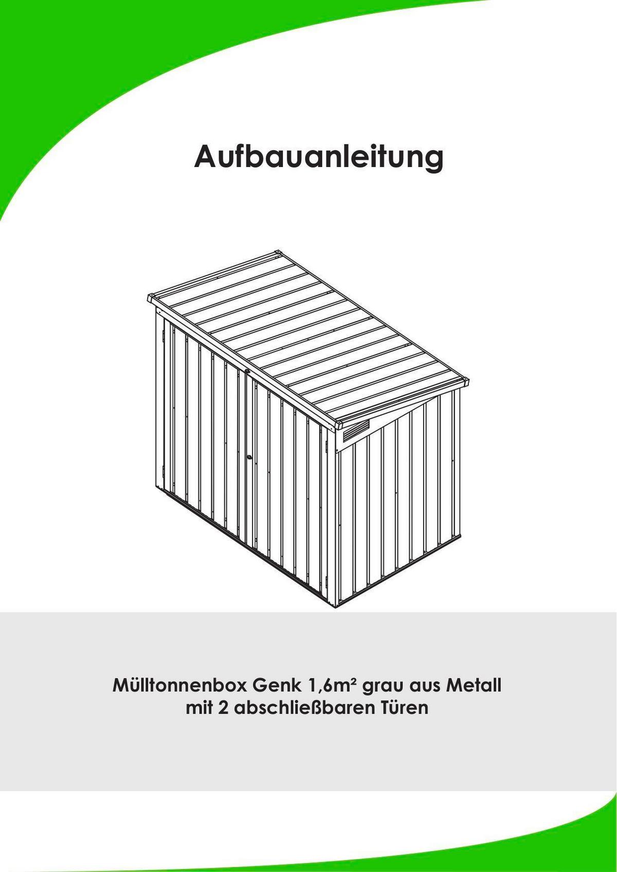 Box na odpadkové koše 240l, 5x3, kov - antracitová, Basics, kov (158/134/101cm)
