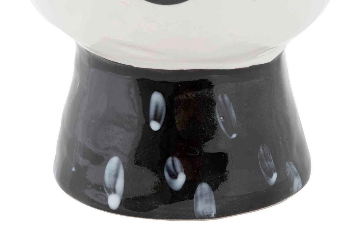 Vase Pot Face Schwarz, Weiß B: 14 cm - Schwarz/Weiß, Basics, Keramik (14/18,2/14cm)