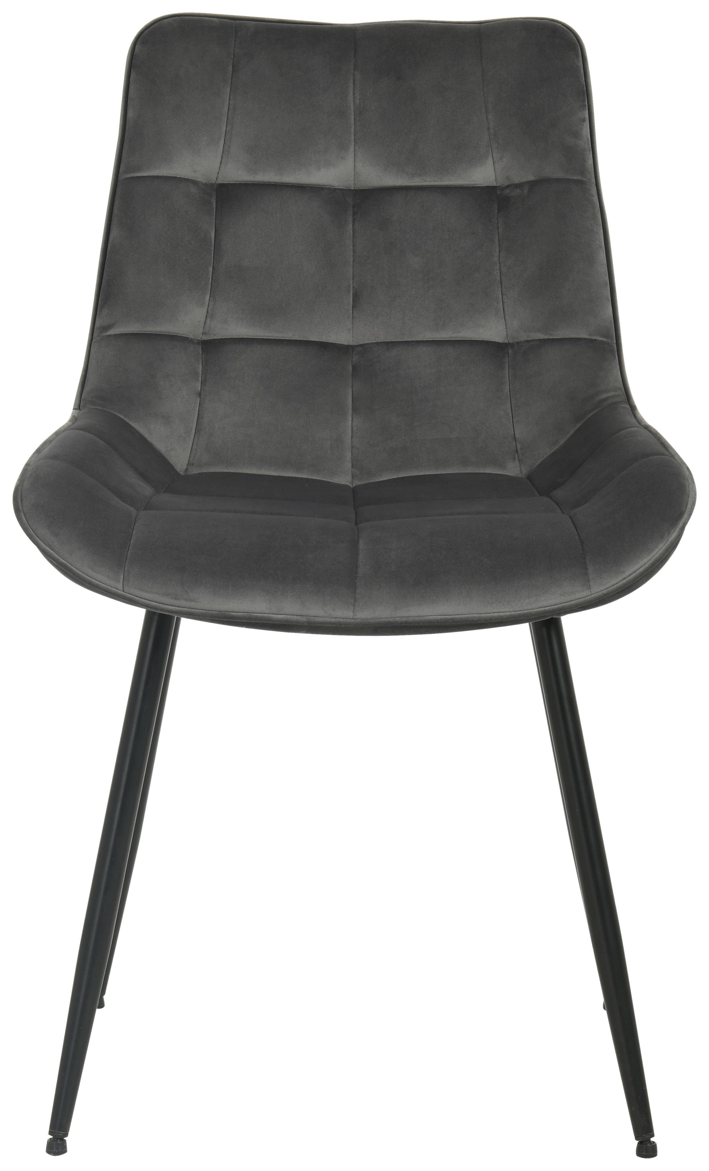 Stuhl Ravenna - Schwarz/Grau, MODERN, Holz/Textil (49/85/61cm) - MID.YOU