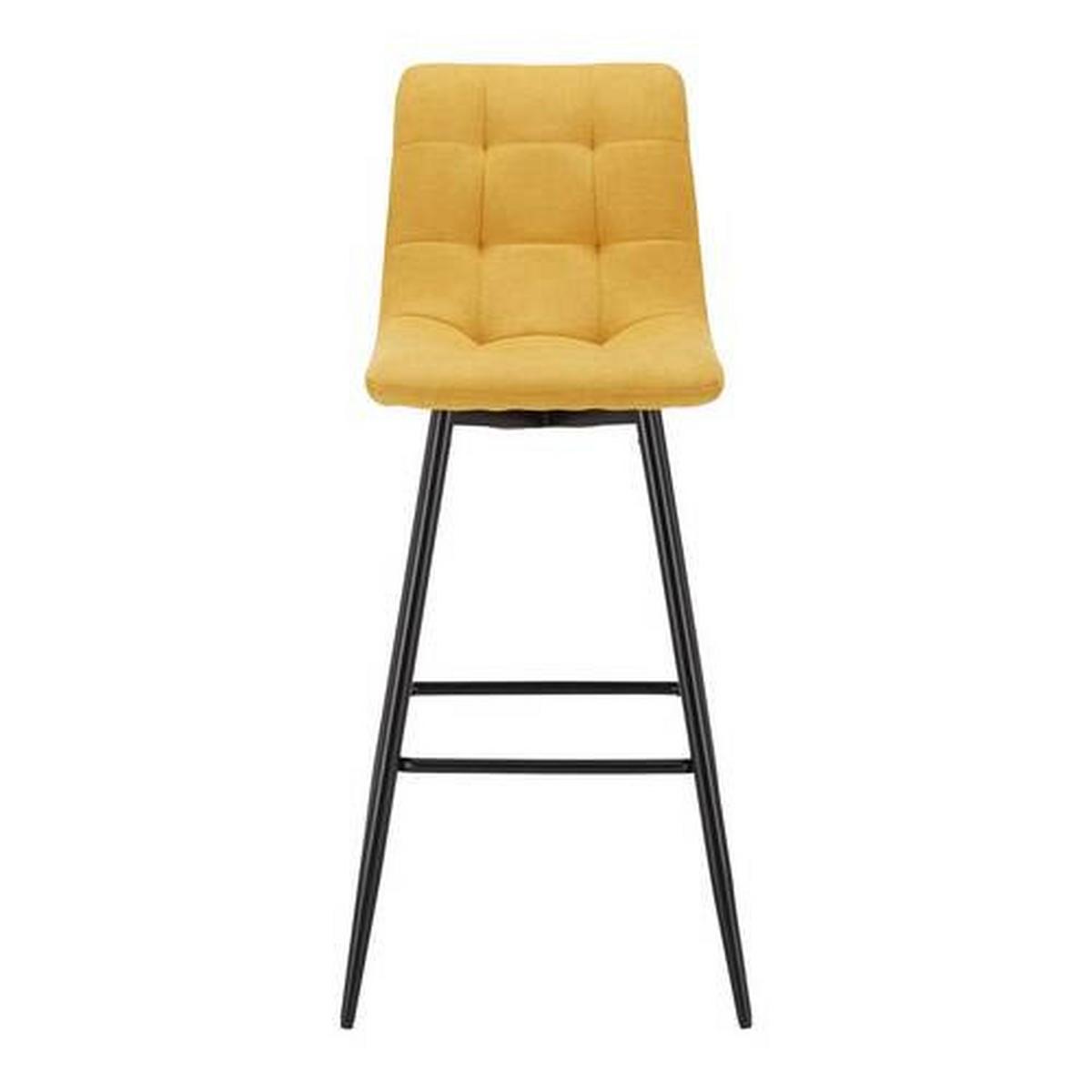 Sada barových židlí LUKA žlutá 2 ks - černá/žlutá, Moderní, kov/dřevo (42,5/100/49cm) - P & B