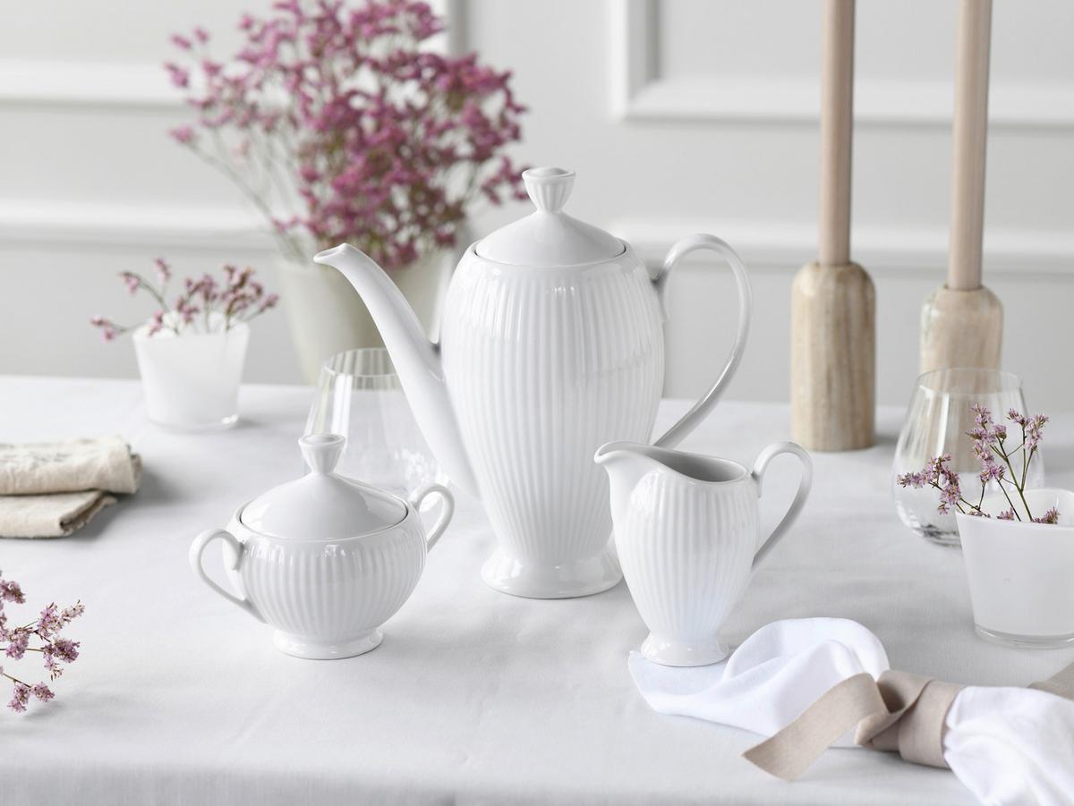 Kaffeeset Valencia 3--Teilig., Weiß - Weiß, Design, Keramik - Creatable