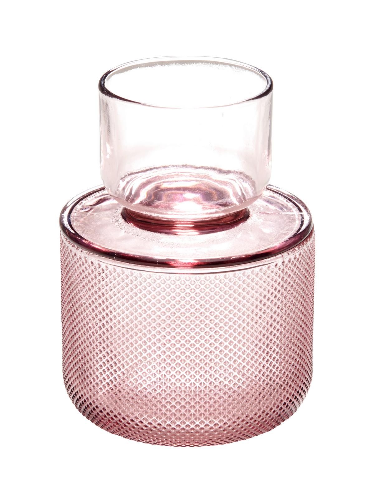 Dekorační dóza Smoked - růžová, sklo (10/14cm) - Modern Living