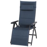 Garten-Relaxliege Aluminium verstellbar - Anthrazit/Dunkelblau, KONVENTIONELL, Textil/Metall (69/124/84cm) - Siena Garden