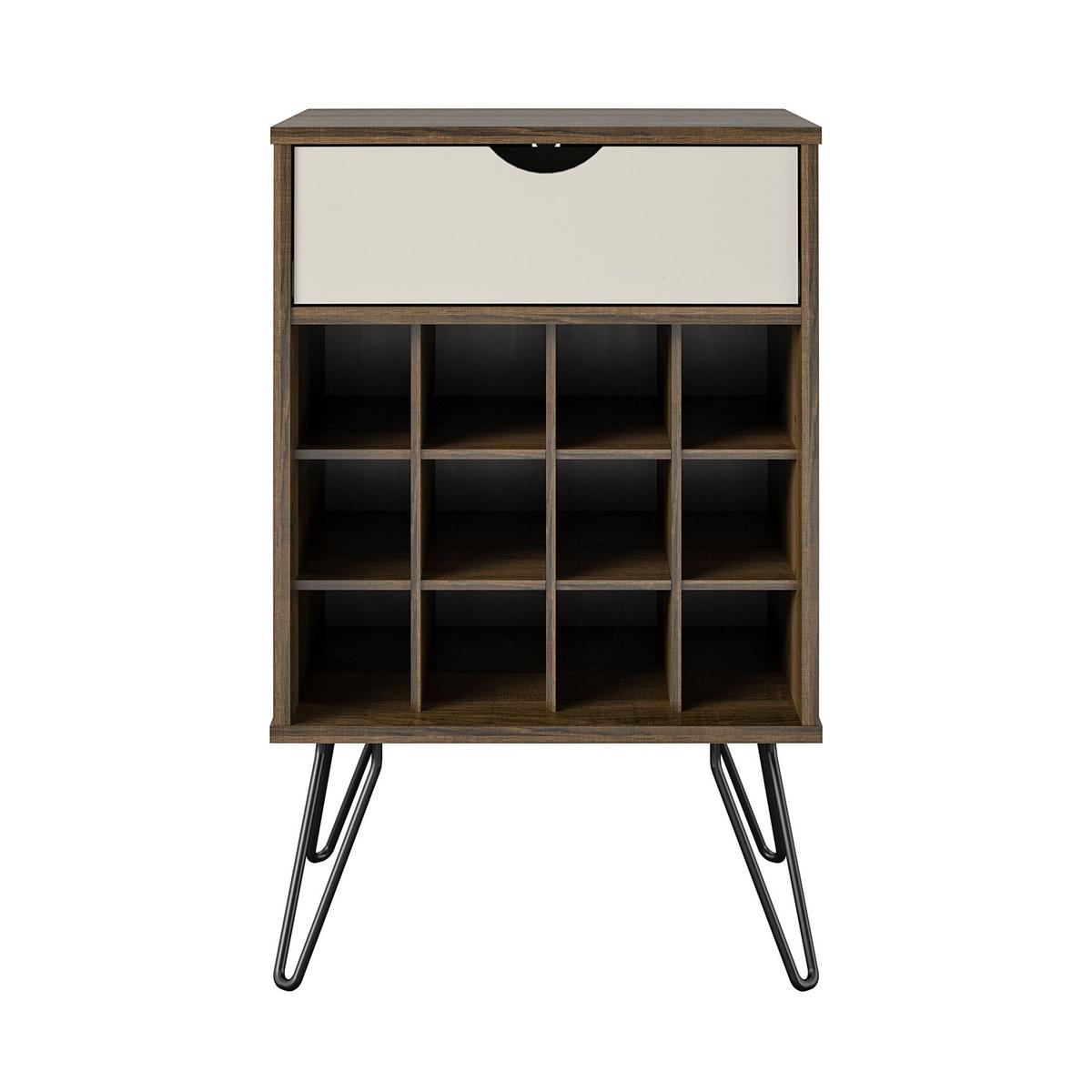 Weinregal Concord Dunkelbraun H: 80 cm - Eichefarben/Dunkelbraun, Design, Holzwerkstoff/Metall (51/80/45cm) - MID.YOU