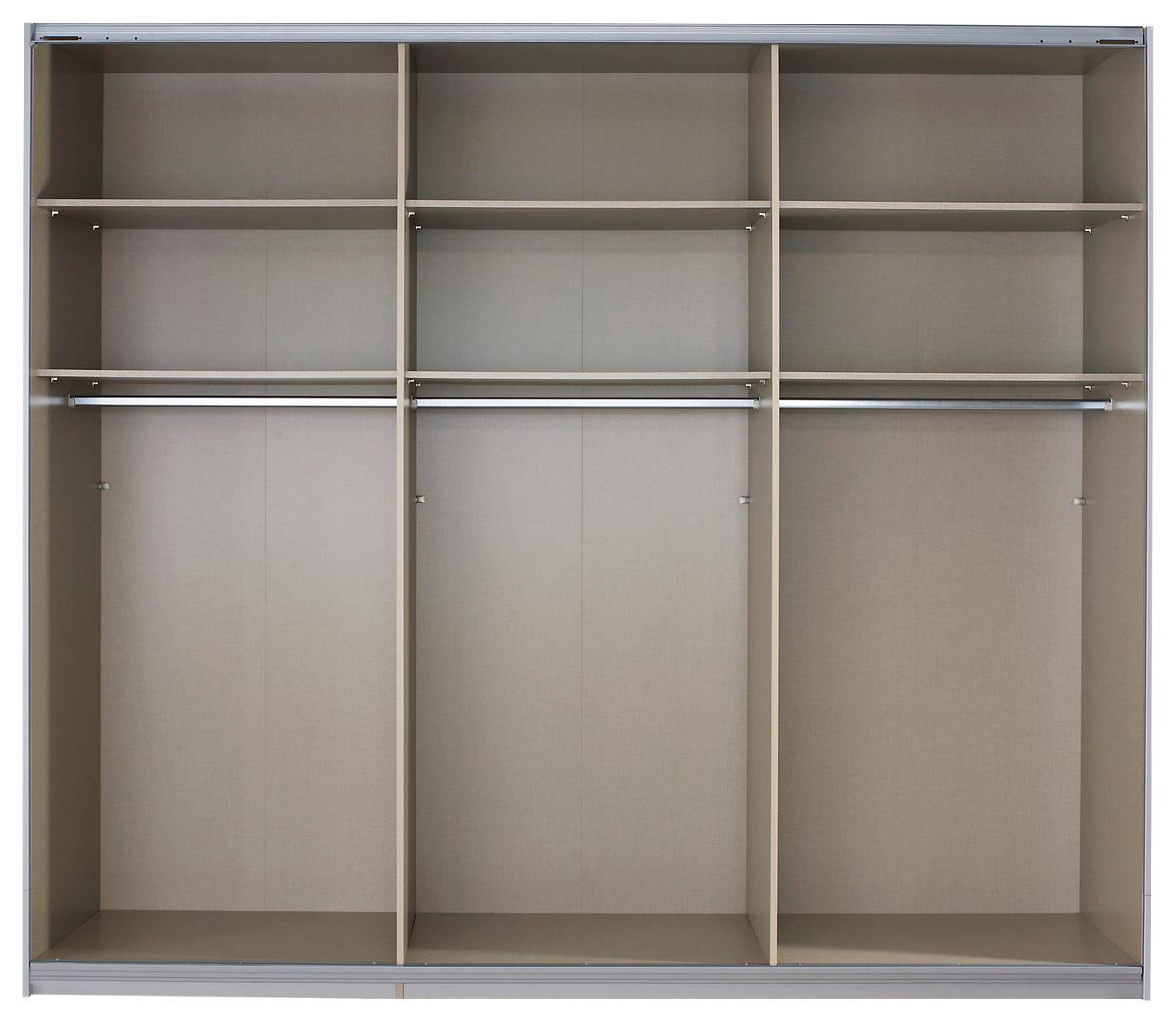 Schwebetürenschrank 271cm Belluno, Grau Metallic Dekor - Grau, MODERN, Holzwerkstoff (271/230/62cm) - Rauch Möbel