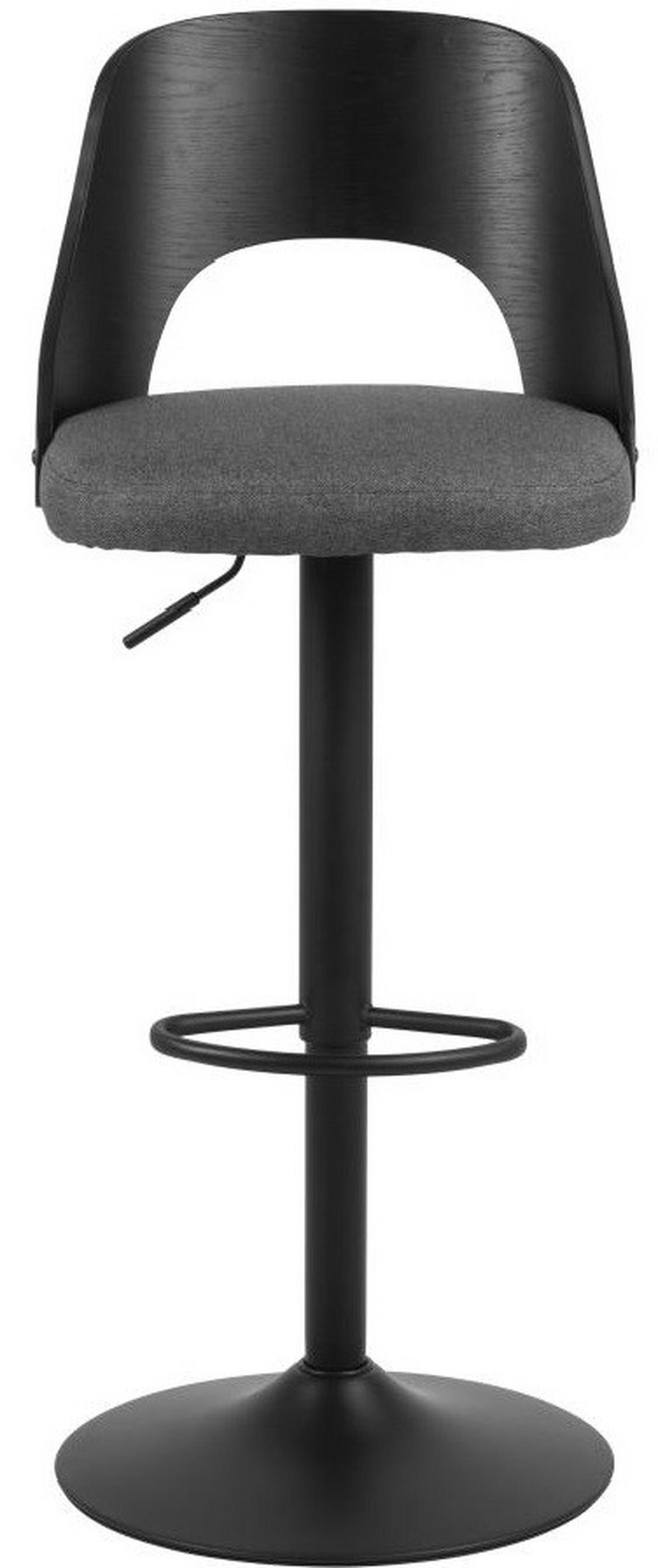 Barhocker höhenverstellbar Lucy Dunkelgrau - Dunkelgrau/Schwarz, MODERN, Holz/Textil (47/113/50,5cm) - MID.YOU