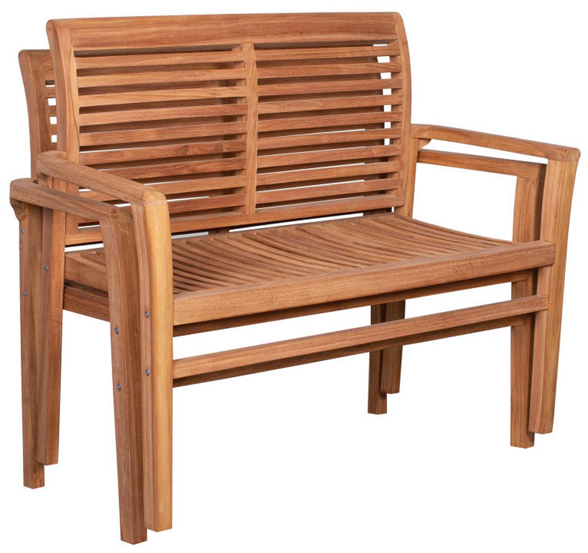 Gartenbank Woodie Stapelbank Lamelle - Basics, Holz (120/92/52cm) - Gardenson