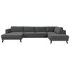 Wohnlandschaft Lumber Jack Anthrazit Velours - Wengefarben/Anthrazit, MODERN, Textil (169/348/201cm) - Trendmanufaktur