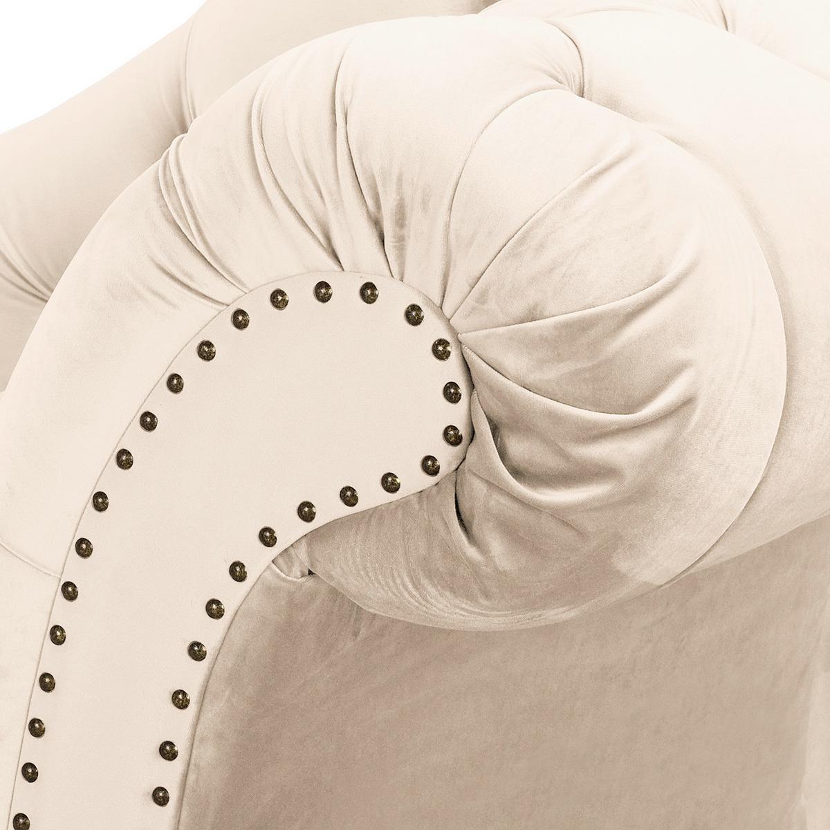 Récamiere Pako Creme B: 185cm - Creme/Braun, Design, Textil (185/93/75cm) - Livetastic