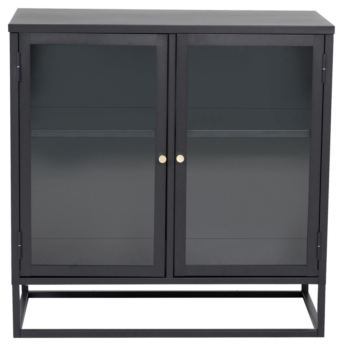 Sideboard Bakal - Schwarz, Design, Glas/Metall (85/85/40cm) - Livetastic