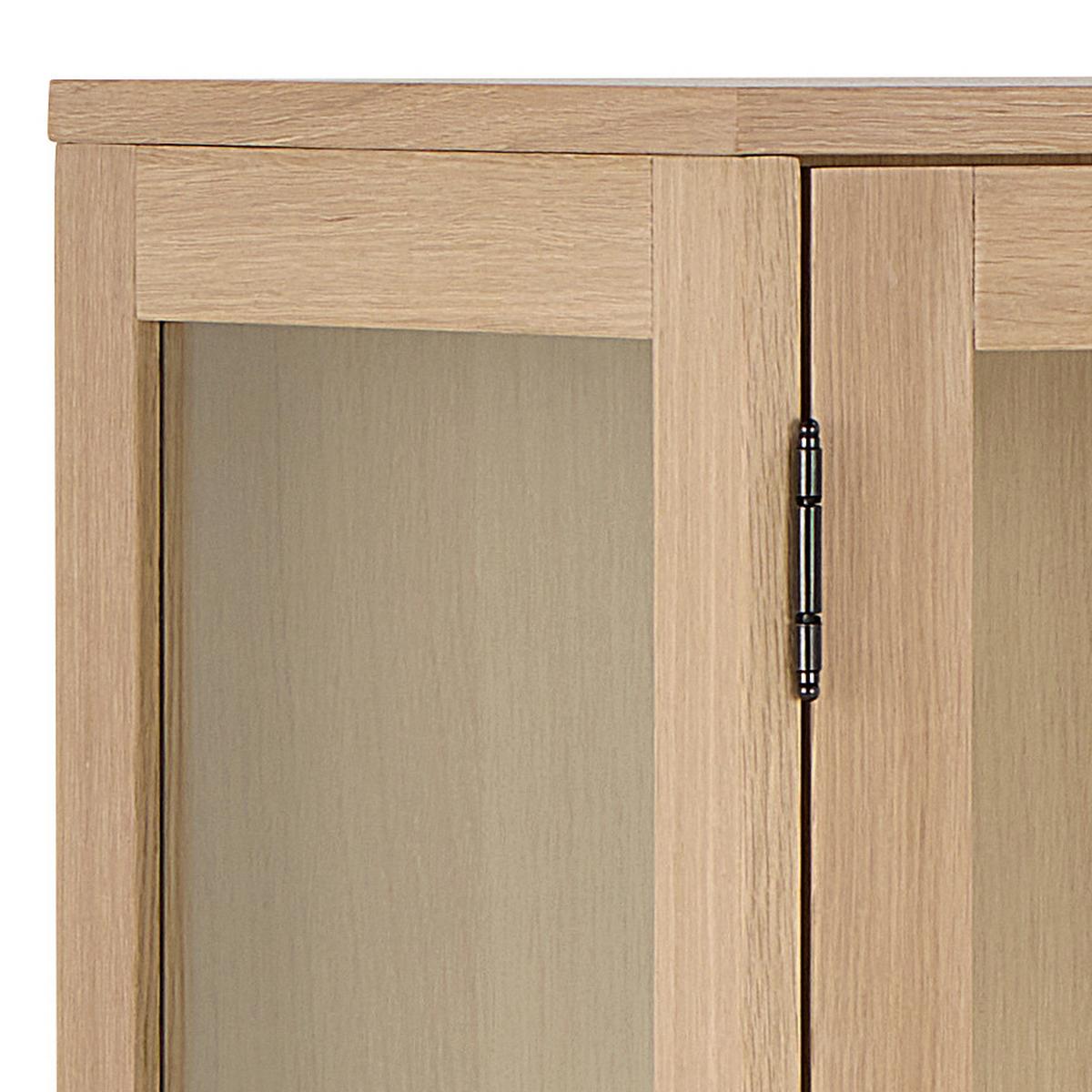 VITRÍNA MARTE - číra/farba duba, Design, kompozitné drevo/sklo (140/148/40cm) - MID.YOU