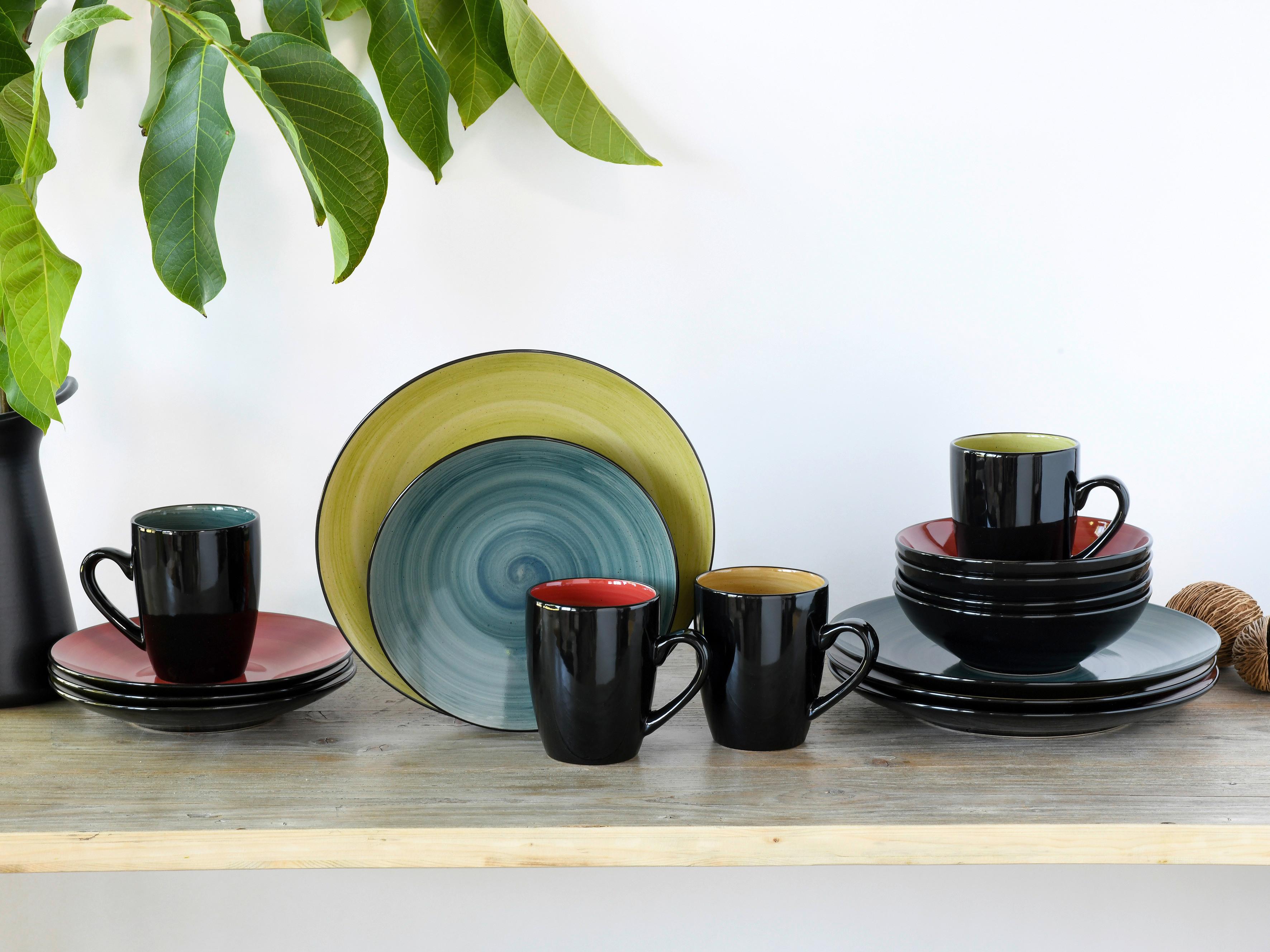 Kombinovaná souprava 16 dílná pro 4 osoby - vícebarevná, Moderní, keramika (32,5/31/31cm) - Creatable