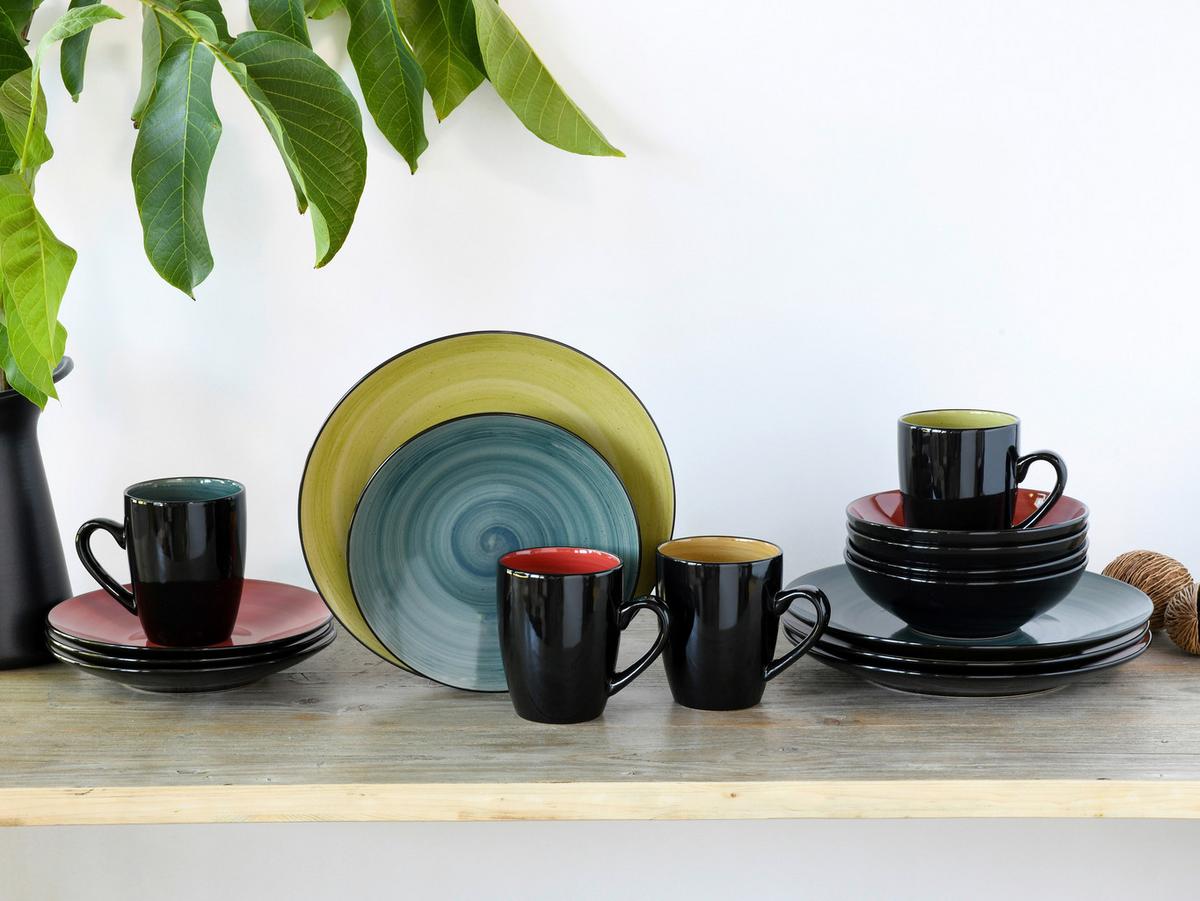 Kombinovaná souprava 16 dílná pro 4 osoby - vícebarevná, Moderní, keramika (32,5/31/31cm) - Creatable
