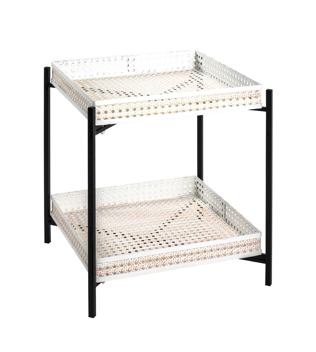 Beistelltisch Mit Ablage Anela Creme-Weiß/schwarz - Creme/Schwarz, Basics (42/50/42cm)