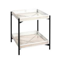 Beistelltisch mit Ablage Anela Creme-Weiß/Schwarz - Creme/Schwarz, Basics (42/50/42cm)
