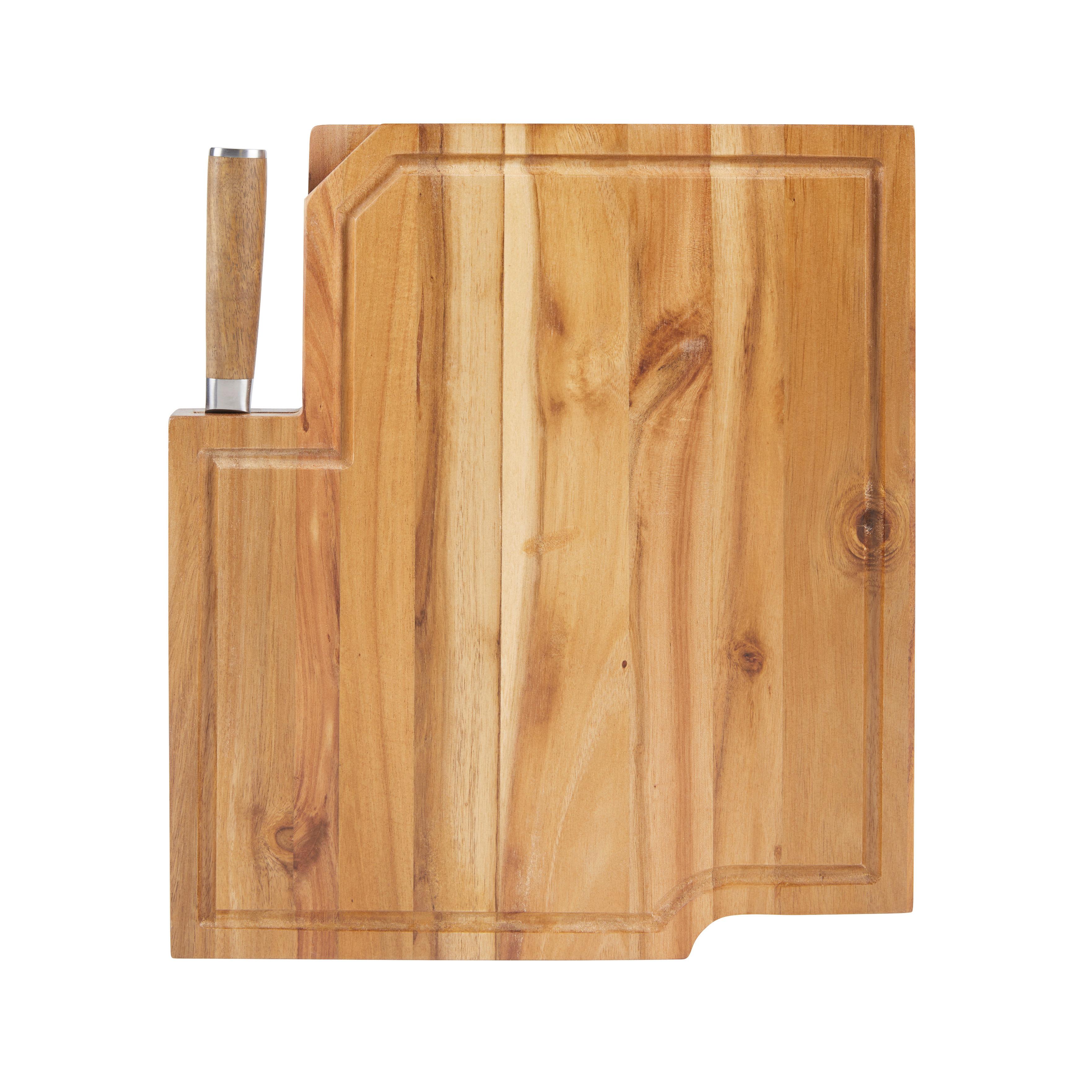 Messerblock Elija 2-Teilig B/H/T: ca. 35,8/41,5/3,5 cm - Braun, Trend, Holz/Metall (35,8/41,5/3,5cm) - Echtwerk