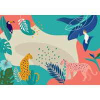 Fototapete Jungle Rendezvous - Multicolor, Trend, Papier (400/280cm)