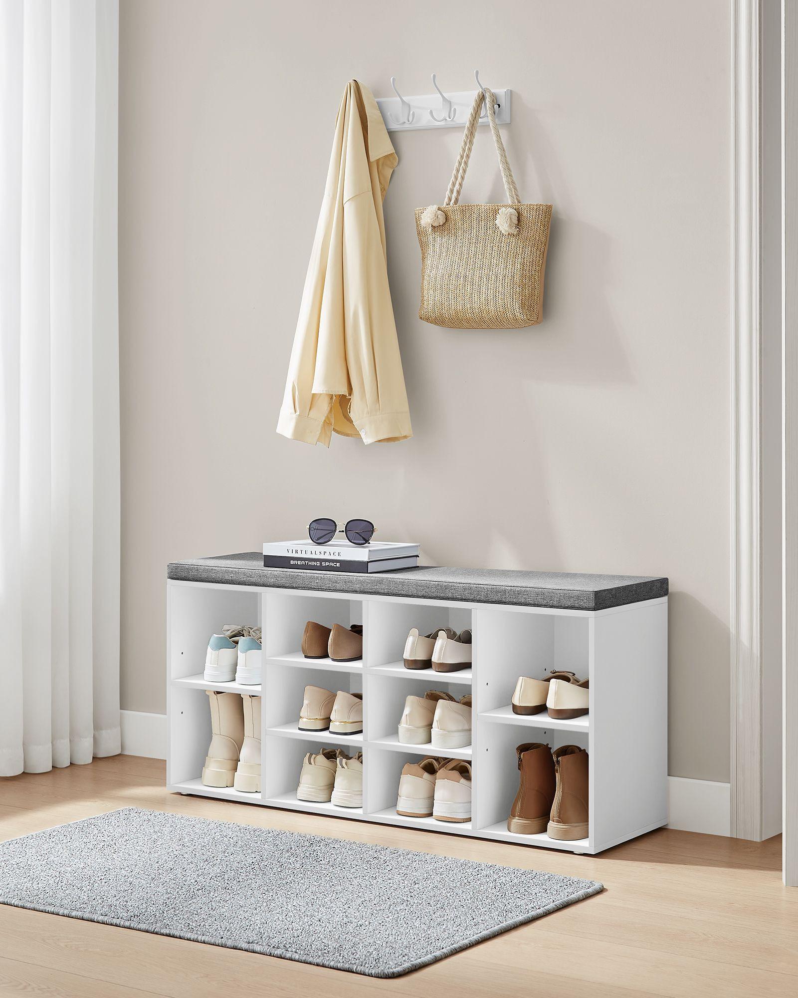ŠATNÍ LAVICE VINTAGE - bílá/šedá, Trend, kompozitní dřevo (104/48/30cm) - Boxxx