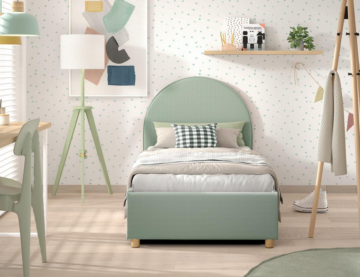 KINDER-/JUNIORBETT Moon Grün 90x200cm - Naturfarben/Grün, ROMANTIK / LANDHAUS, Holz/Textil (90/200cm) - Vipack