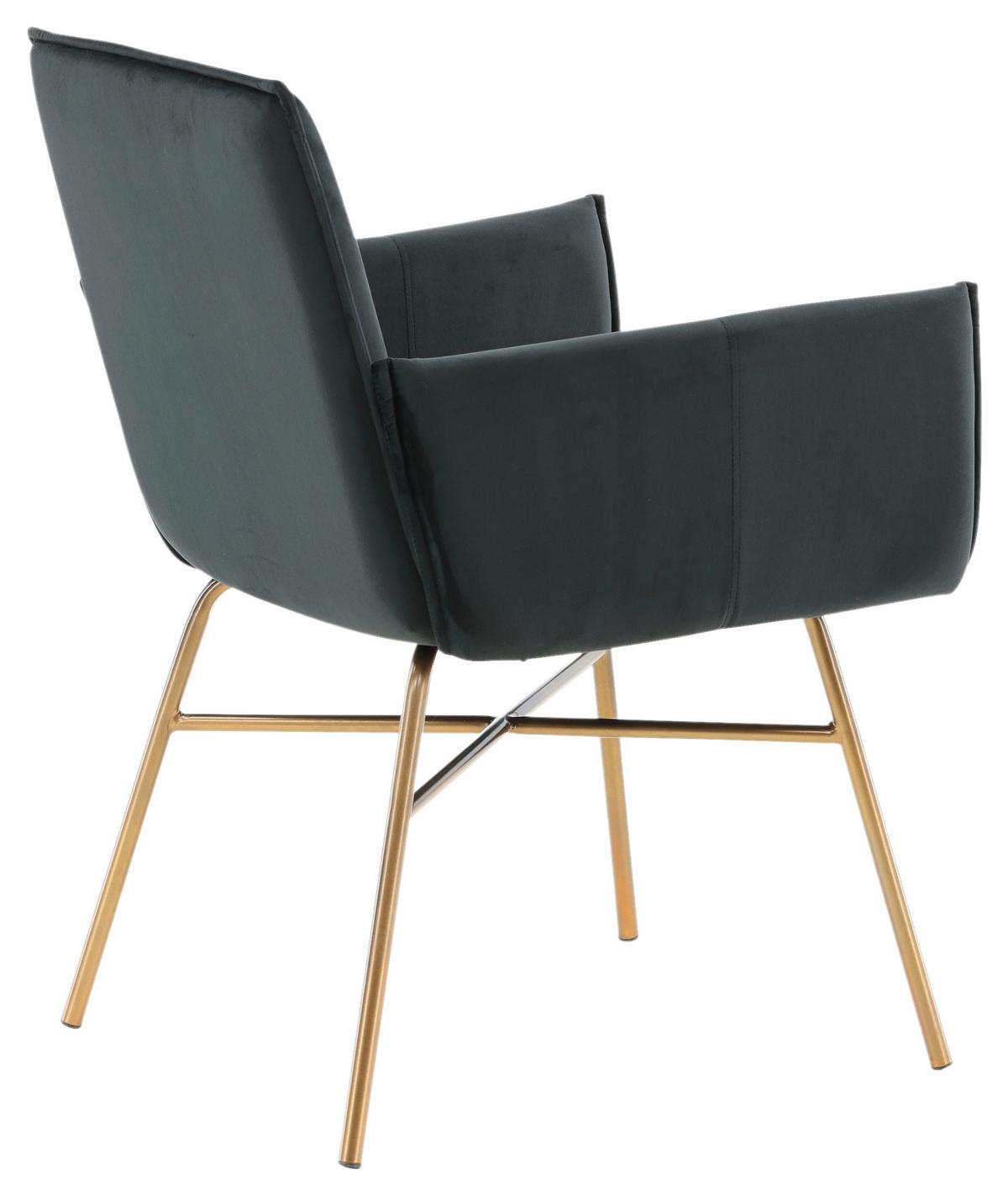 Stuhl Petra - Messingfarben/Schwarz, Design, Textil/Metall (57/87/60cm) - Livetastic