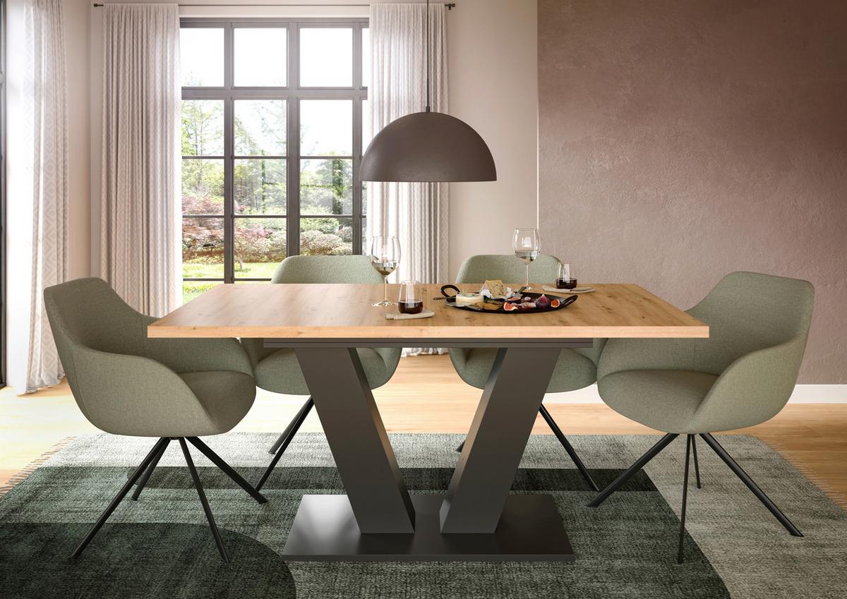 Ausziehtisch Marlon 150 Az 150-190x90x75 cm Artisan Grau - Trend, Holzwerkstoff (150-190/90/75cm) - MID.YOU
