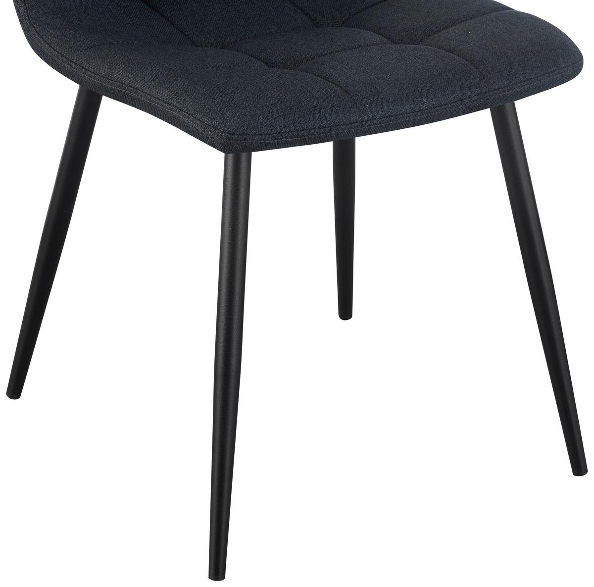 Vierfußstuhl Empoli Leinenoptik Grau, B: 44,5 cm - Schwarz/Grau, KONVENTIONELL, Holz/Textil (44,5/86/54,5cm) - Livetastic