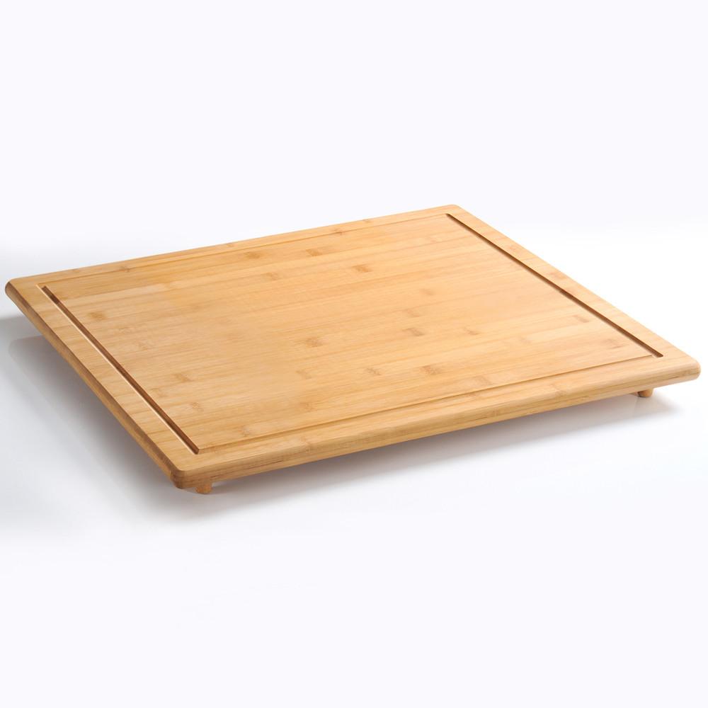 Schneidebrett aus Holz inkl. Saftrille LxBxH: 56x50x4 cm - Naturfarben, Basics, Holz (56/50/4cm) - Kesper