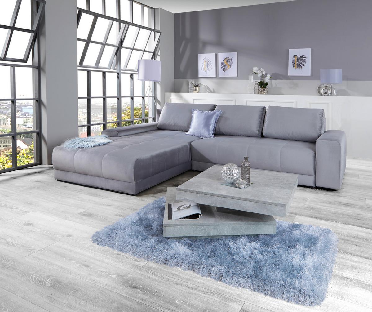 Rohová sedacia súprava Adria, sivá - sivá, Modern, textil (213/308cm) - Luca Bessoni