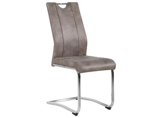 Schwingstuhl Rudi - Hellbraun/Chromfarben, MODERN, Textil/Metall (42,5/98/58cm) Schwingstuhl Rudi - Hellbraun/Chromfarben, MODERN, Textil/Metall (42,5/98/58cm)