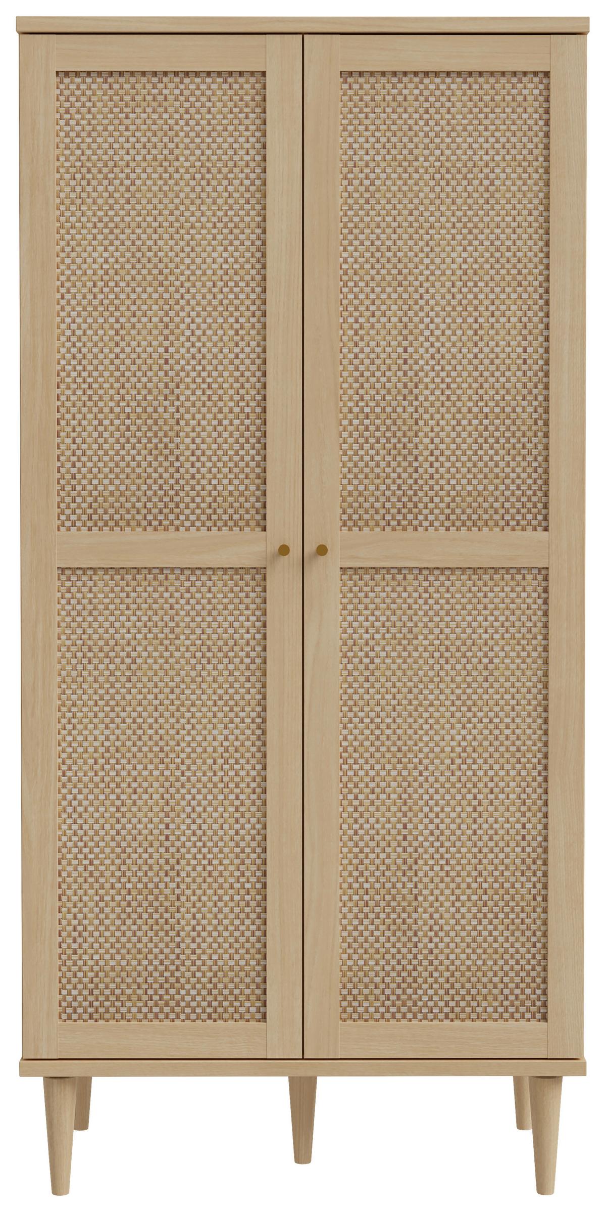 Skriňa Calasetta š: 80 cm - zlatá/farba duba, Natur, kov/drevo (80,1/166,6/41,4cm)