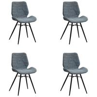 Stuhl-Set Barron - Blau/Schwarz, Design, Textil (47/82/55cm) - MID.YOU