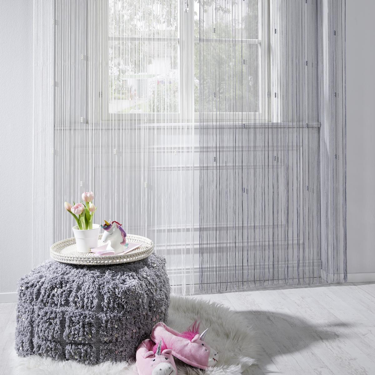 NITKOVÝ ZÁVES Perle, 90/245 cm, biela - biela, Romantik / Landhaus, textil (90/245cm) - Modern Living