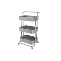 Servierwagen Danao - Silberfarben/Silbereichenfarben, Basics, Metall (43/32/86cm) - Echtwerk