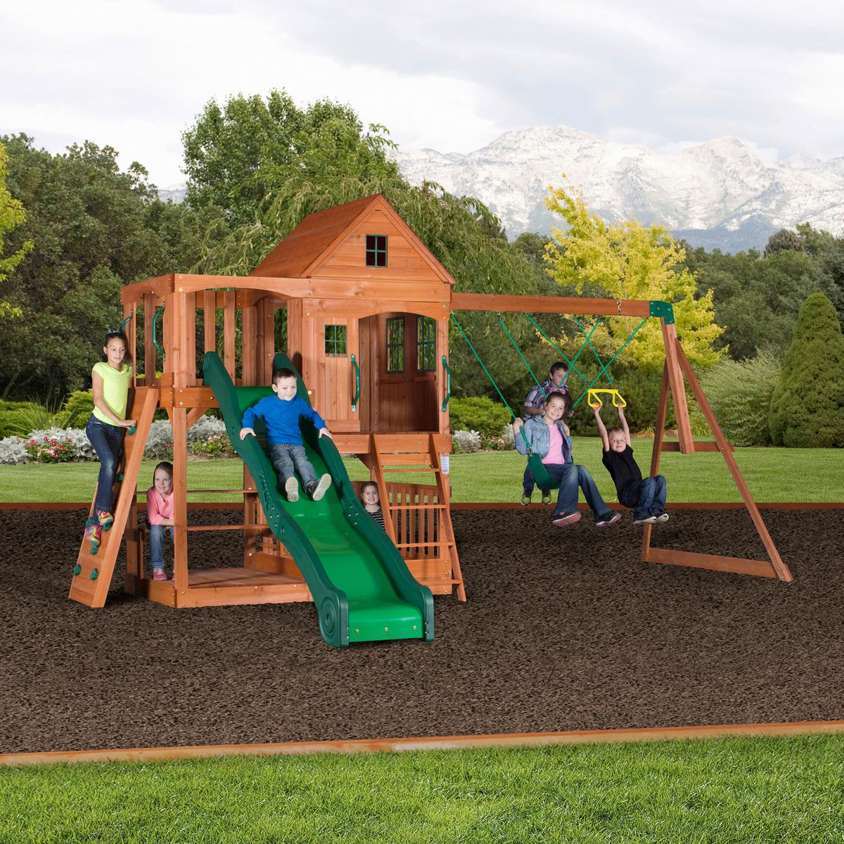 Spielturm Hill Crest Aus Zedernholz Massiv - Braun/Grün, KONVENTIONELL, Holz (537,2/290/409cm) - Ambia Garden