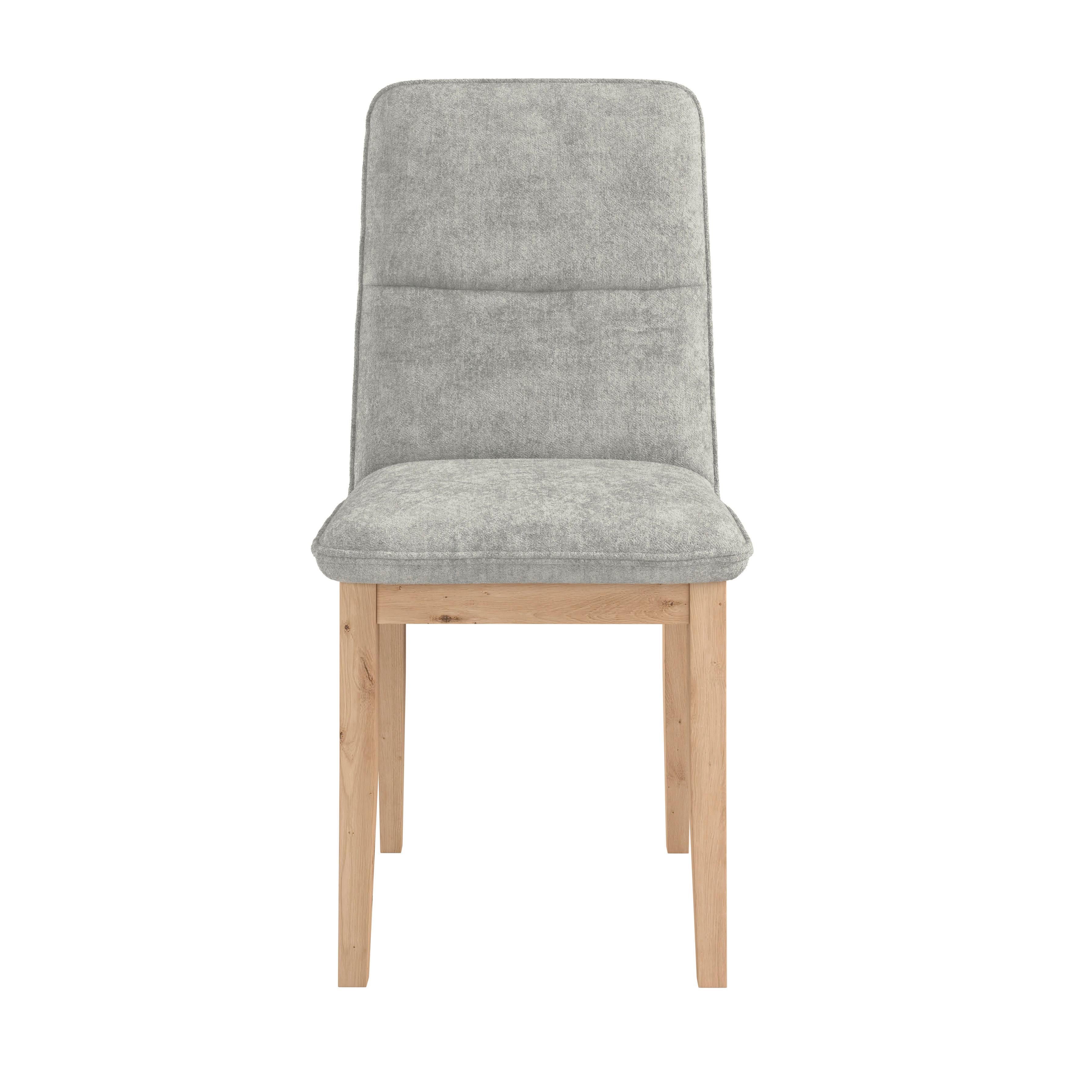 Stuhl Beluna II Webstoff Hellgrau, B: 47cm - Eichefarben/Hellgrau, KONVENTIONELL, Holz/Textil (47/91/44cm) - James Wood