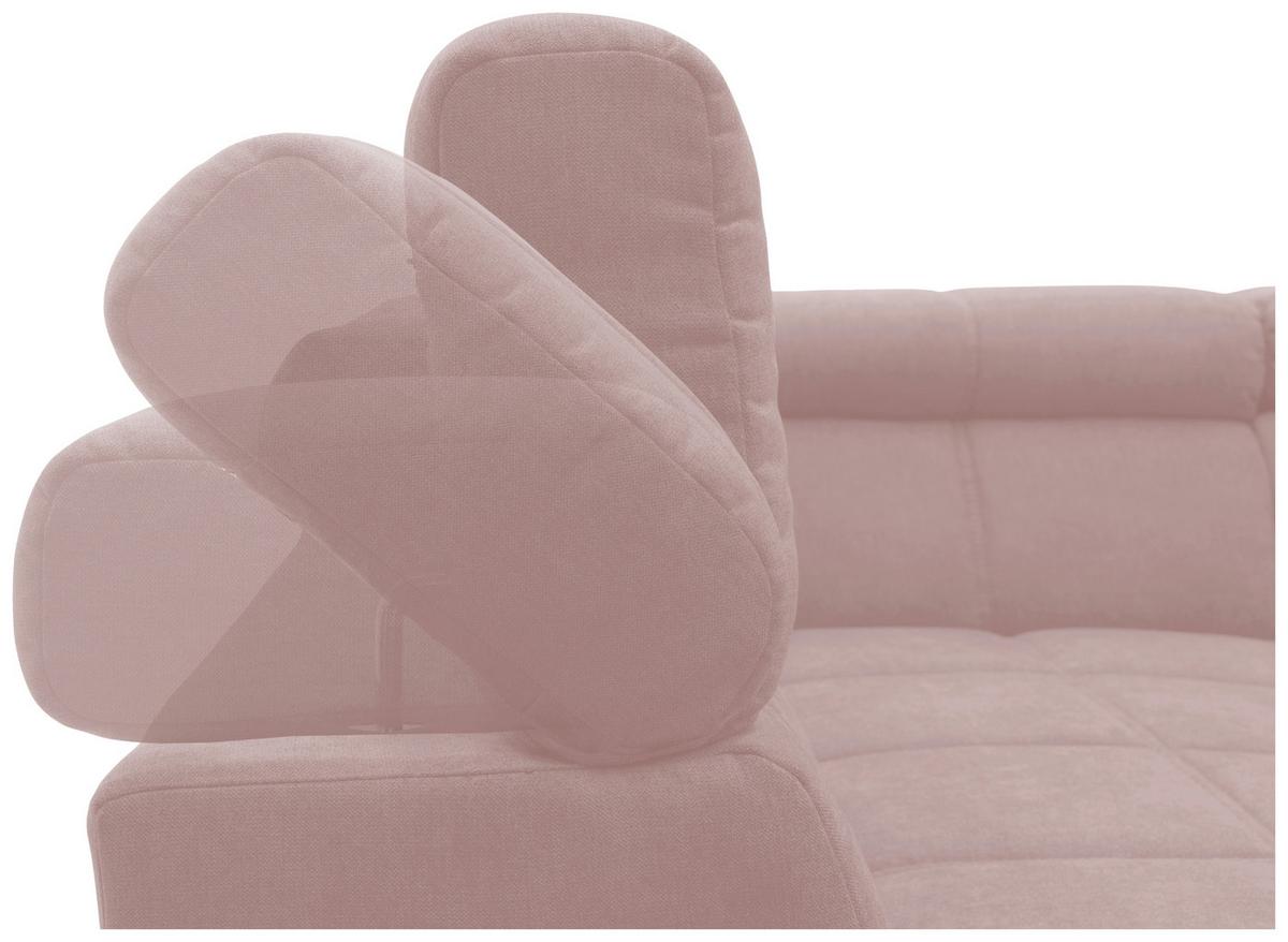 Wohnlandschaft Brandon Kopfteilverstellung Pink - Schwarz/Rosa, Design, Textil (228/359/175cm) - MID.YOU