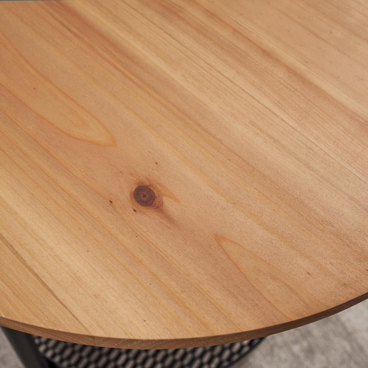 Konferenční stůl KETTY přírodní světlý - černá/přírodní barvy, Moderní, kov/dřevo (51/51/50cm) - Bessagi Home