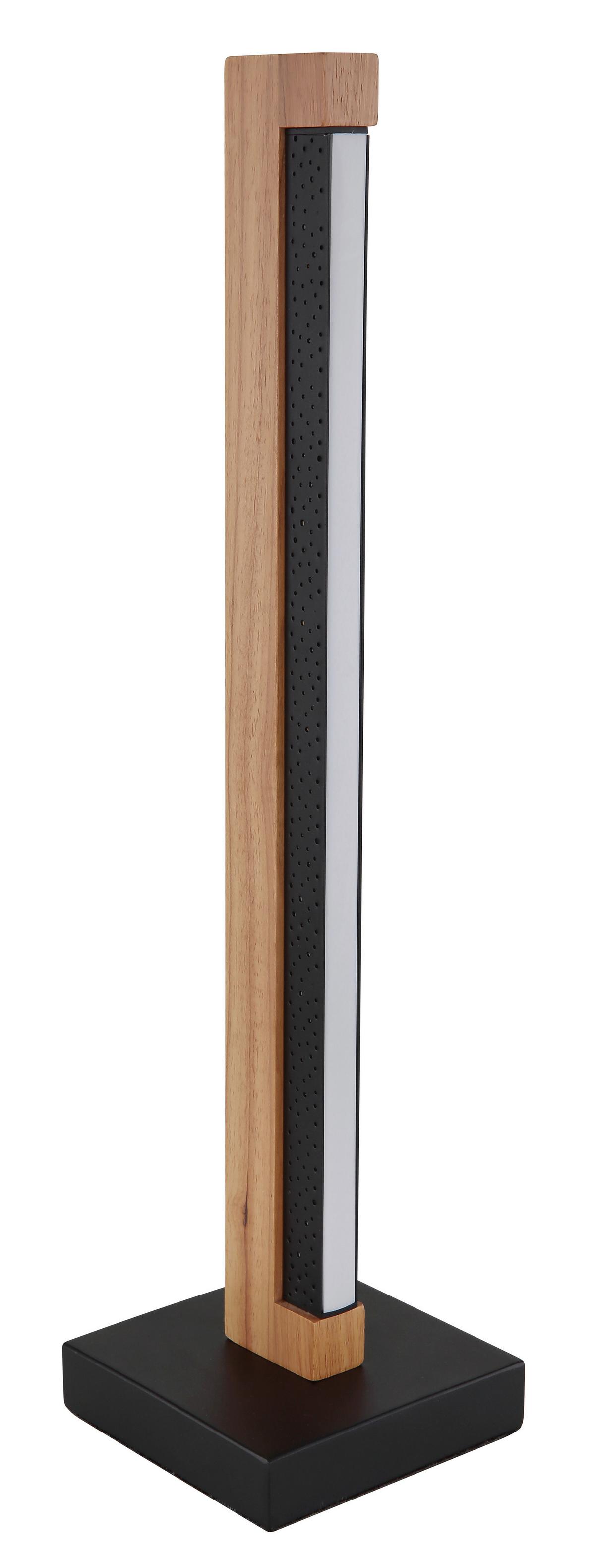LED-Tischleuchte 67849t - Dunkelbraun/Schwarz, Natur, Holz/Kunststoff (12/12/48cm) - Globo