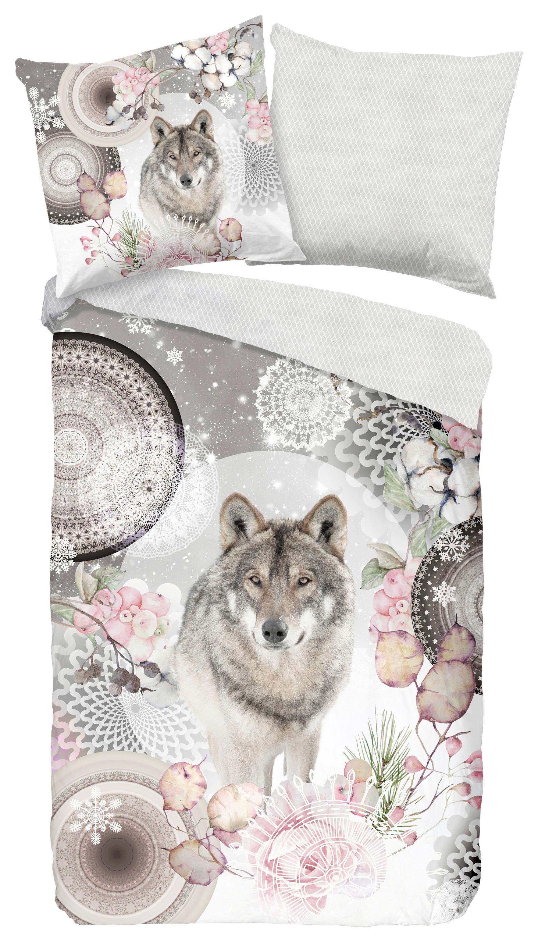 Wendebettwäsche Isaci Grau 135x200 cm - Hellgrau/Grau, Design, Textil (135/200cm)