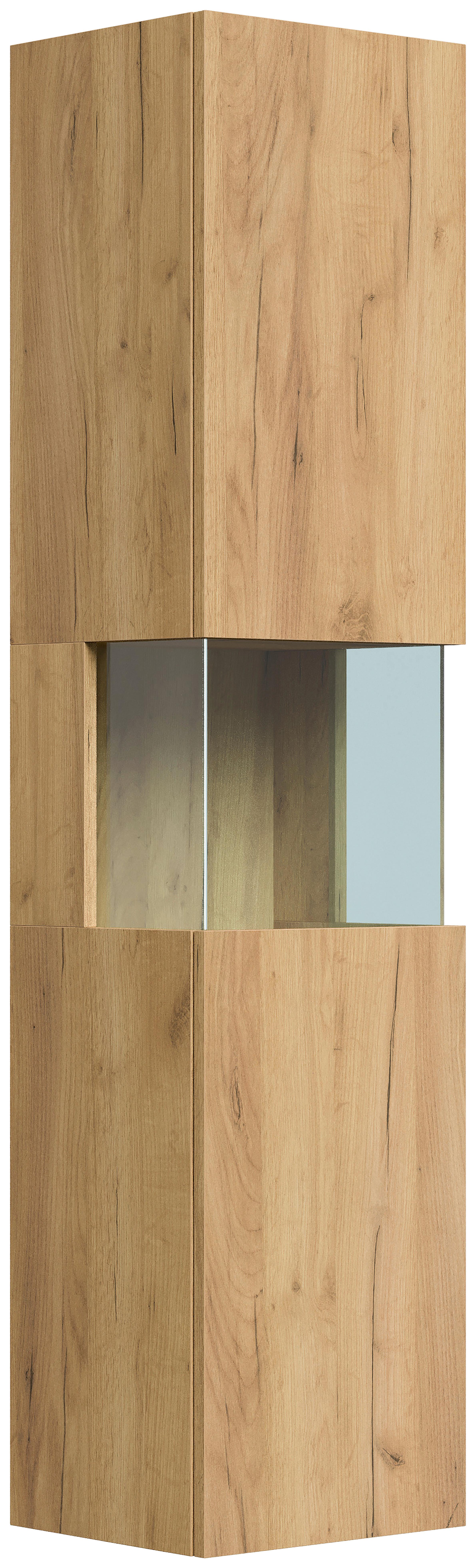 Hochschrank Limes Eiche Dekor 35,2 cm - Eichefarben, MODERN, Glas/Holzwerkstoff (35,2/150/30cm) - MID.YOU