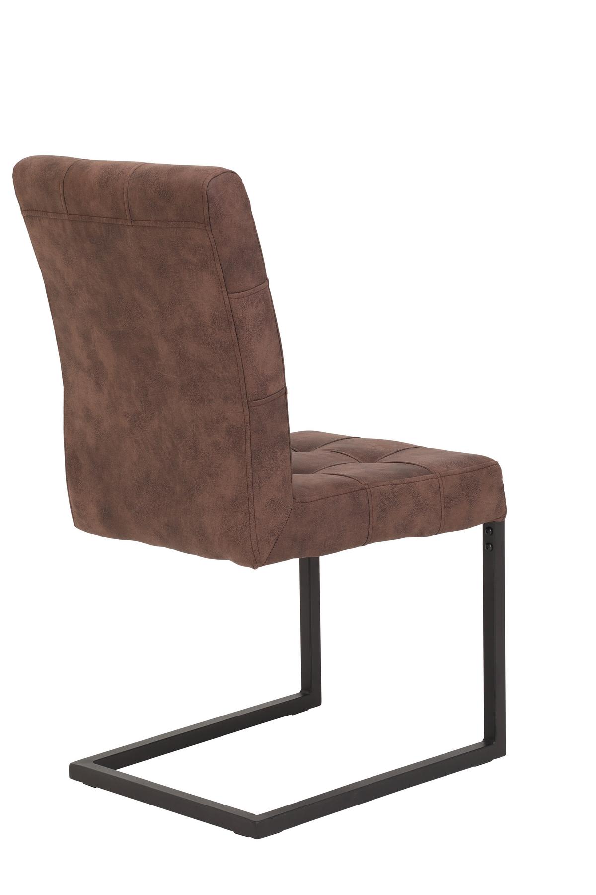 Schwingstuhl-Set Donna S - Anthrazit/Braun, MODERN, Textil/Metall (42/91/62cm) - MID.YOU