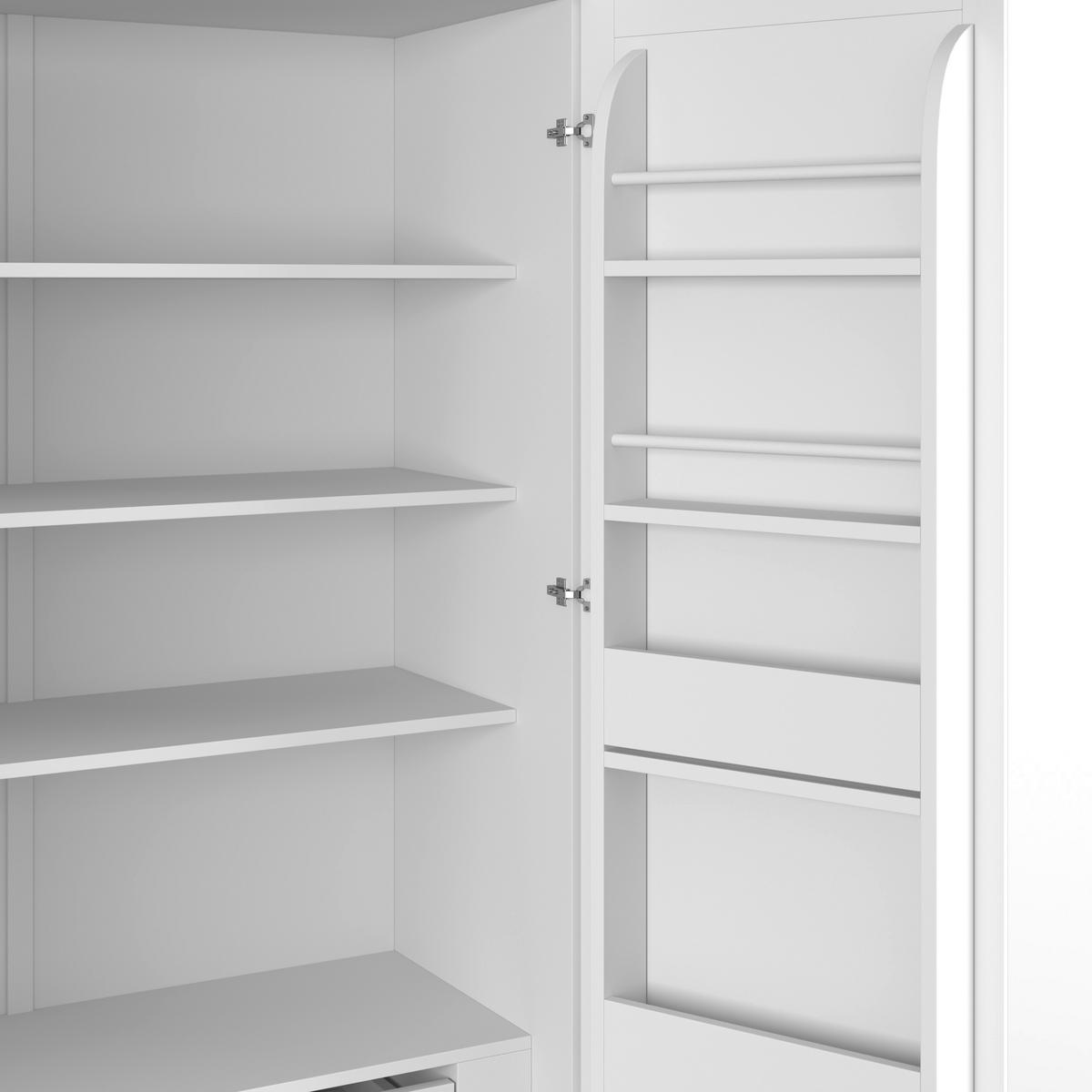 Kredenc Alvaro, š: 122 cm - bílá/černá, Moderní, kov/kompozitní dřevo (121,5/220/55,5cm) - Bessagi Home